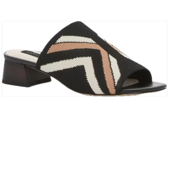 Sanctuary Shoes - Sanctuary Ruby Black Tan Cream slide sandals heels mules NIB 8M